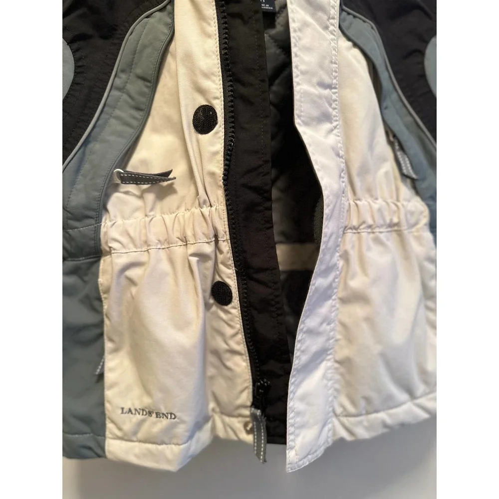 Lands End Kids Winter Jacket Full‎ Zip Up Long Sleeve Hooded, Black Size 3T